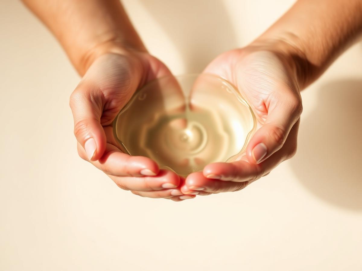 A pair of cupped hands gently holding clear water